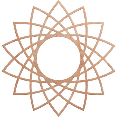 Ekena Millwork Eleanor Wood Fretwork Pierced Ceiling Medallion, Cherry, 24"OD x 9 1/4"ID x 3/8"T CMWP24X24X0375EACH